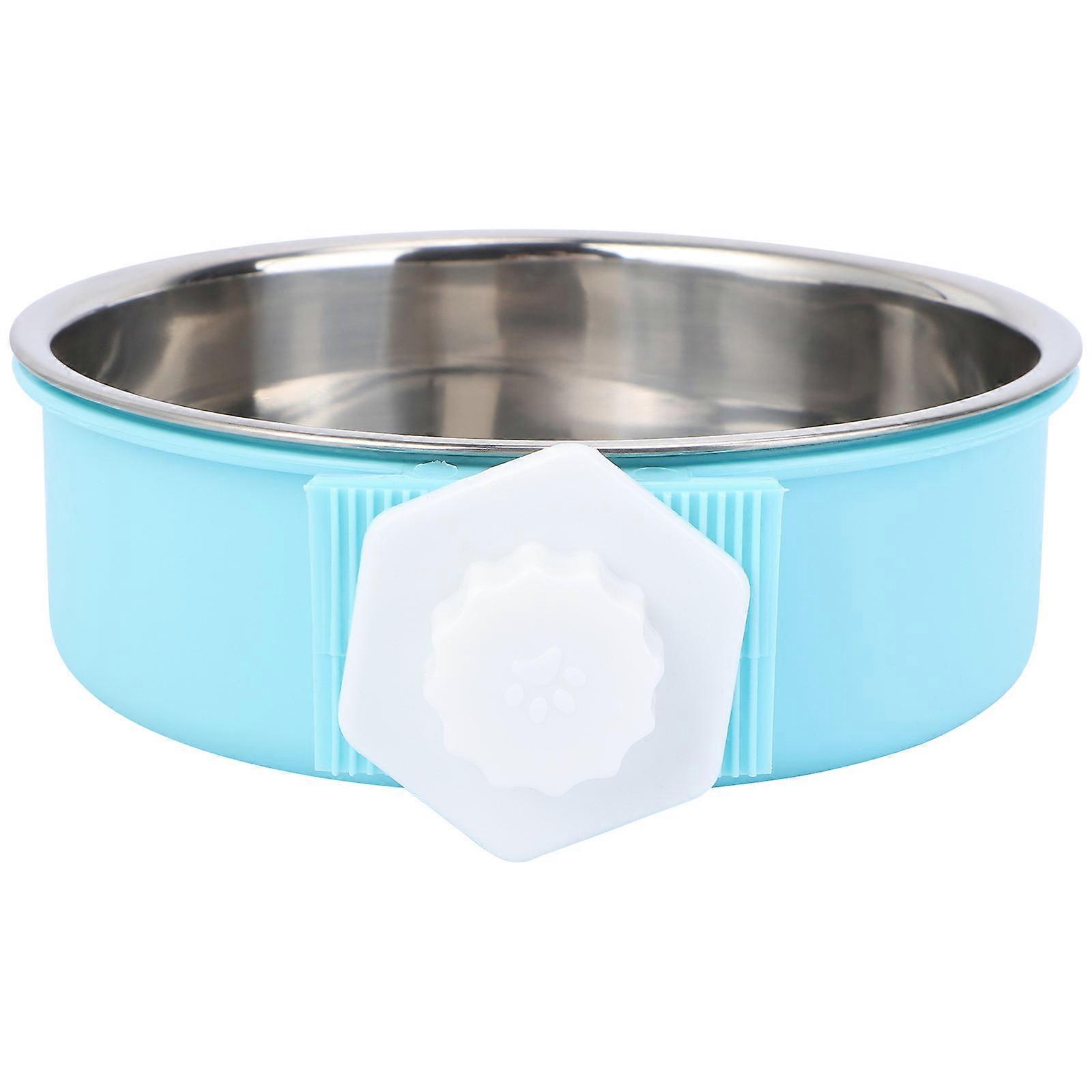 Puppy Cat Drinking Bowl 3Pcs Portable Use Blue Square Shape Pets Indoor Use Feeding Solution