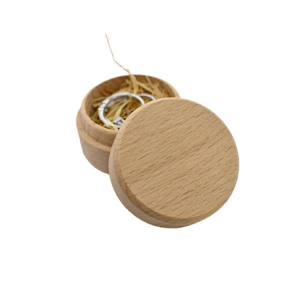 Ring Box for Storage Use Durable Wooden Jewelry Organizer Case with Linen Cover