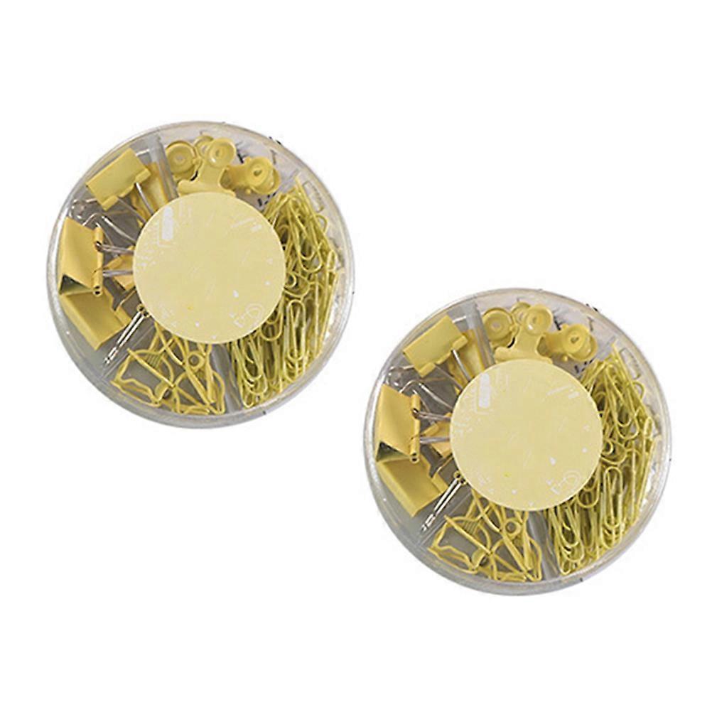 Adorable Binder Clips Metal Paper Clips for File Storage and Temporary Note Holding Yellow 4 Sets