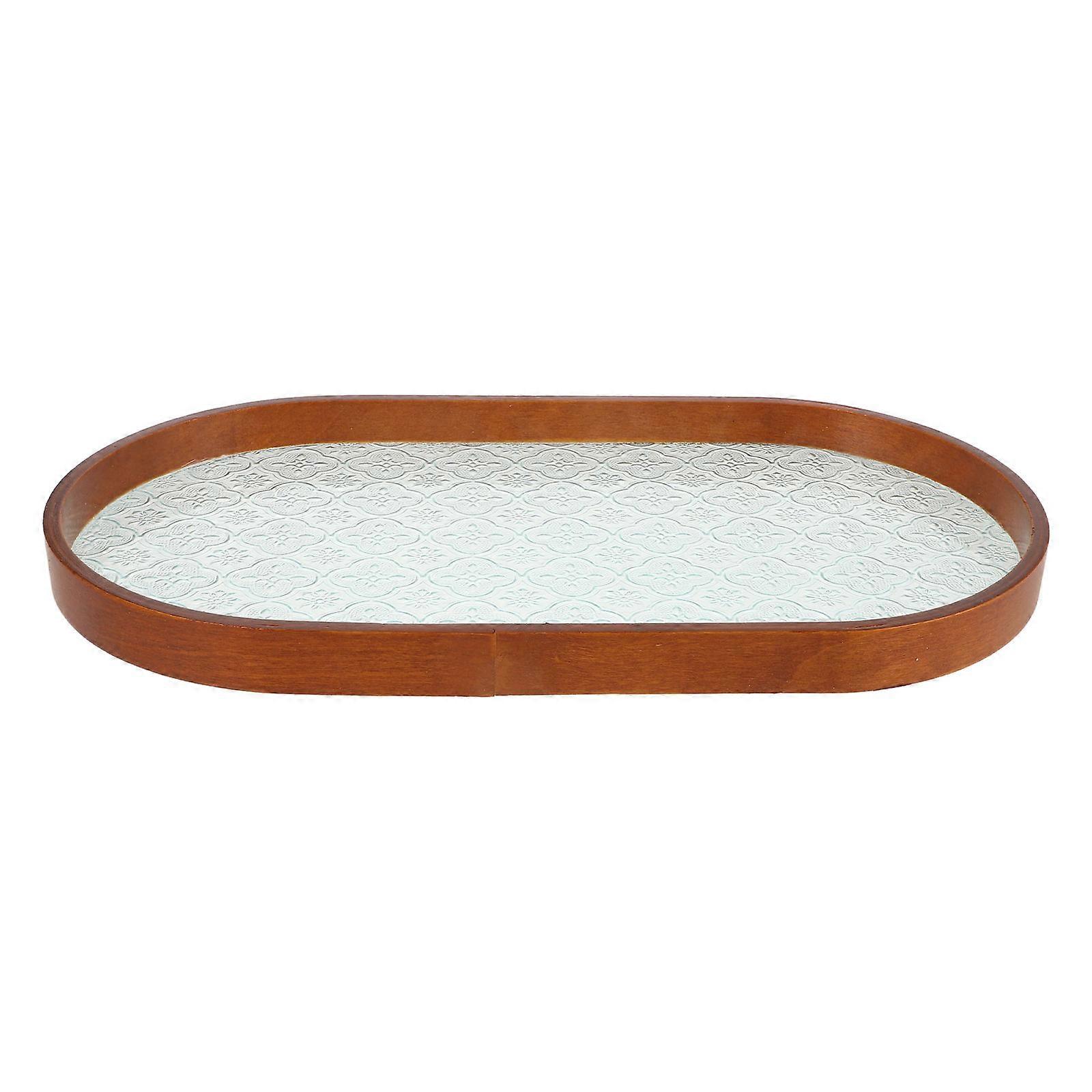 Decorative Glass Serving Tray 3Pcs Rectangular Platter Perfect For Tea Ceremony And Daily Use In Antique Style For Serving Desserts And Bread