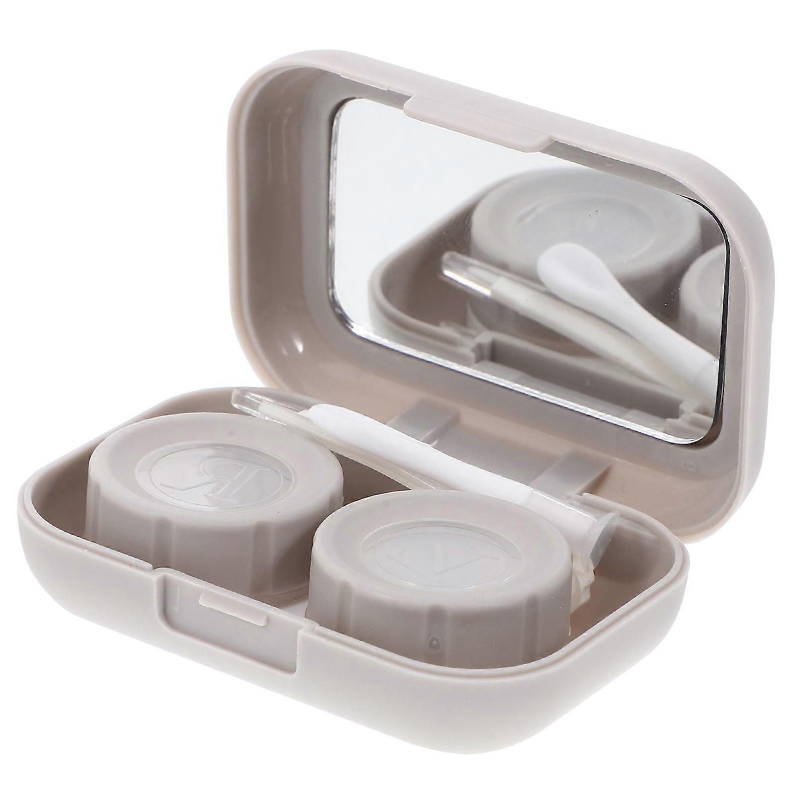 Contacts Case Lens Case for Storage 3Sets Portable Travel Contact-Lens Box Grey