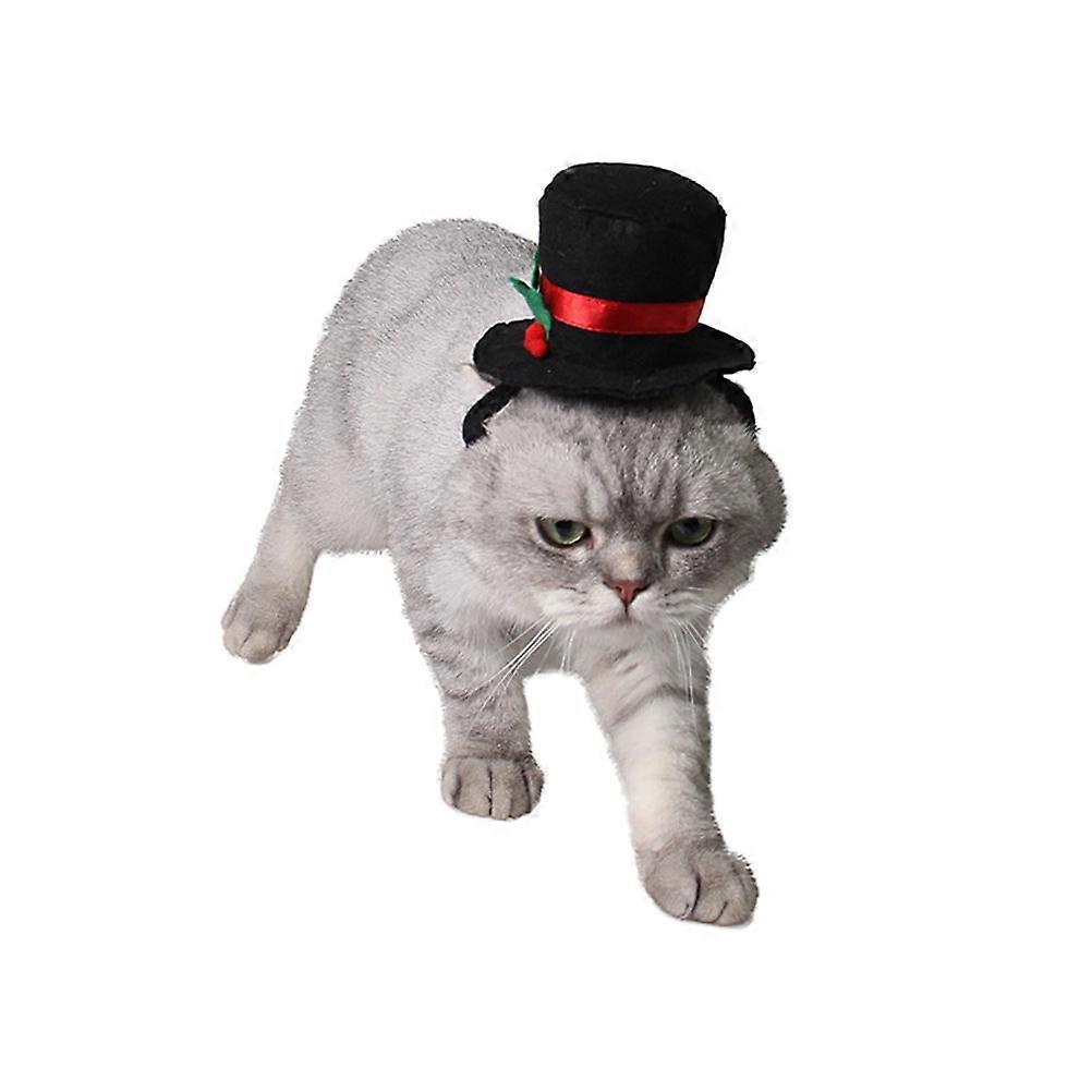 Dog Hat 2Pcs Black Adjustable Cosplay Accessory Suitable For Formal Events Family Photo Shoots 15 X 6 X 7Cm