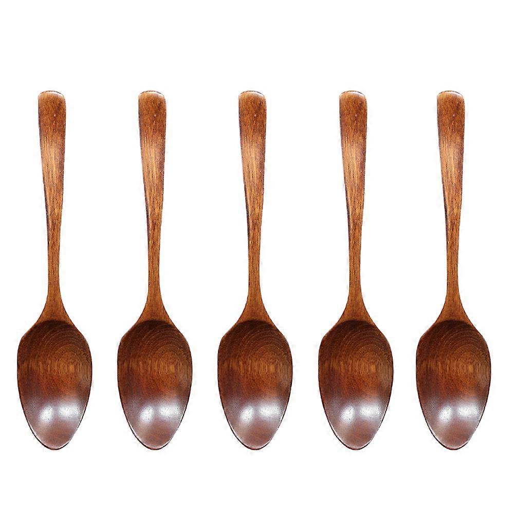 Long Handle Scoop Wooden Spoon for Eating Use 10Pcs Japanese Style