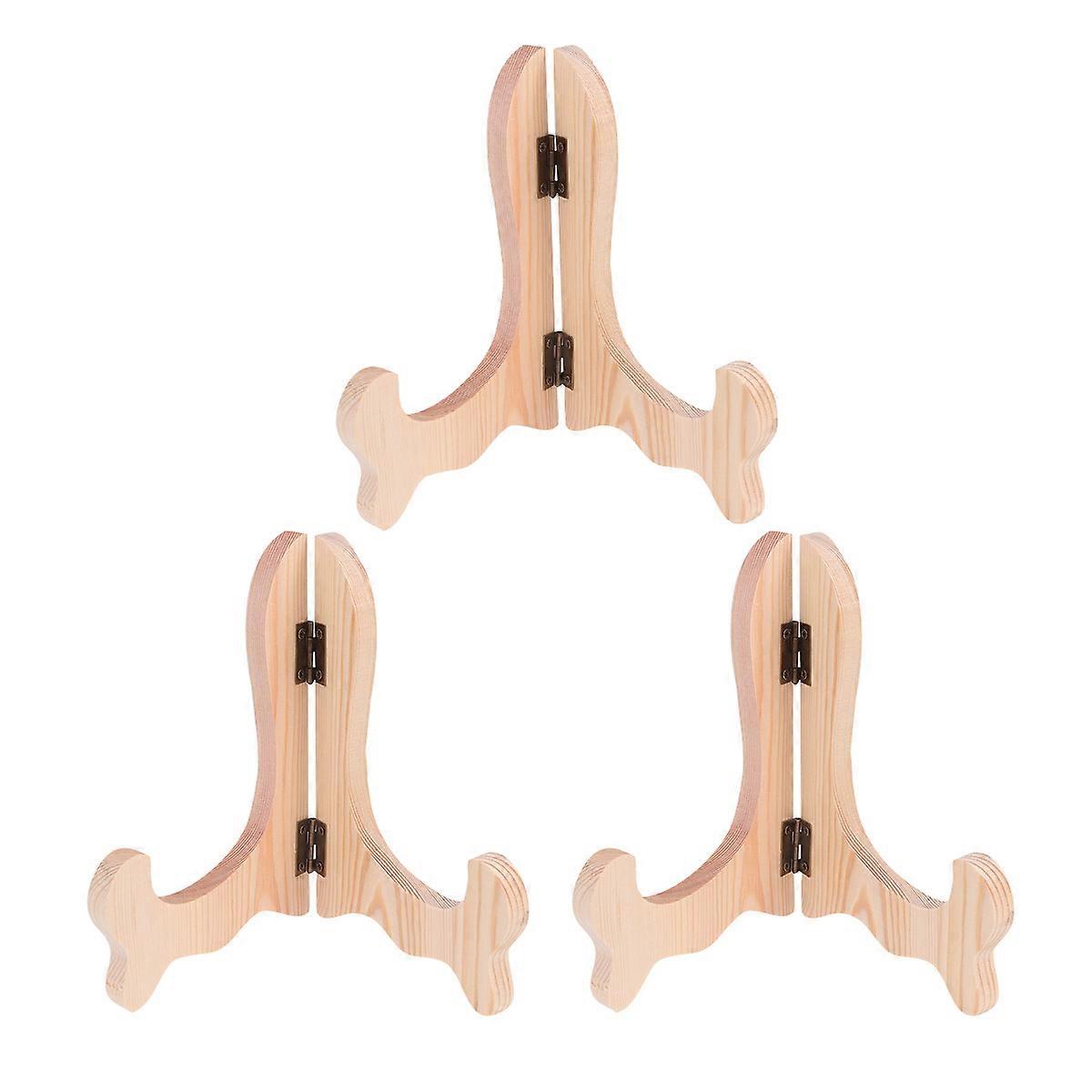 Wood Easel Plate Holder for Displaying 9Pcs Plates and Tea Cakes