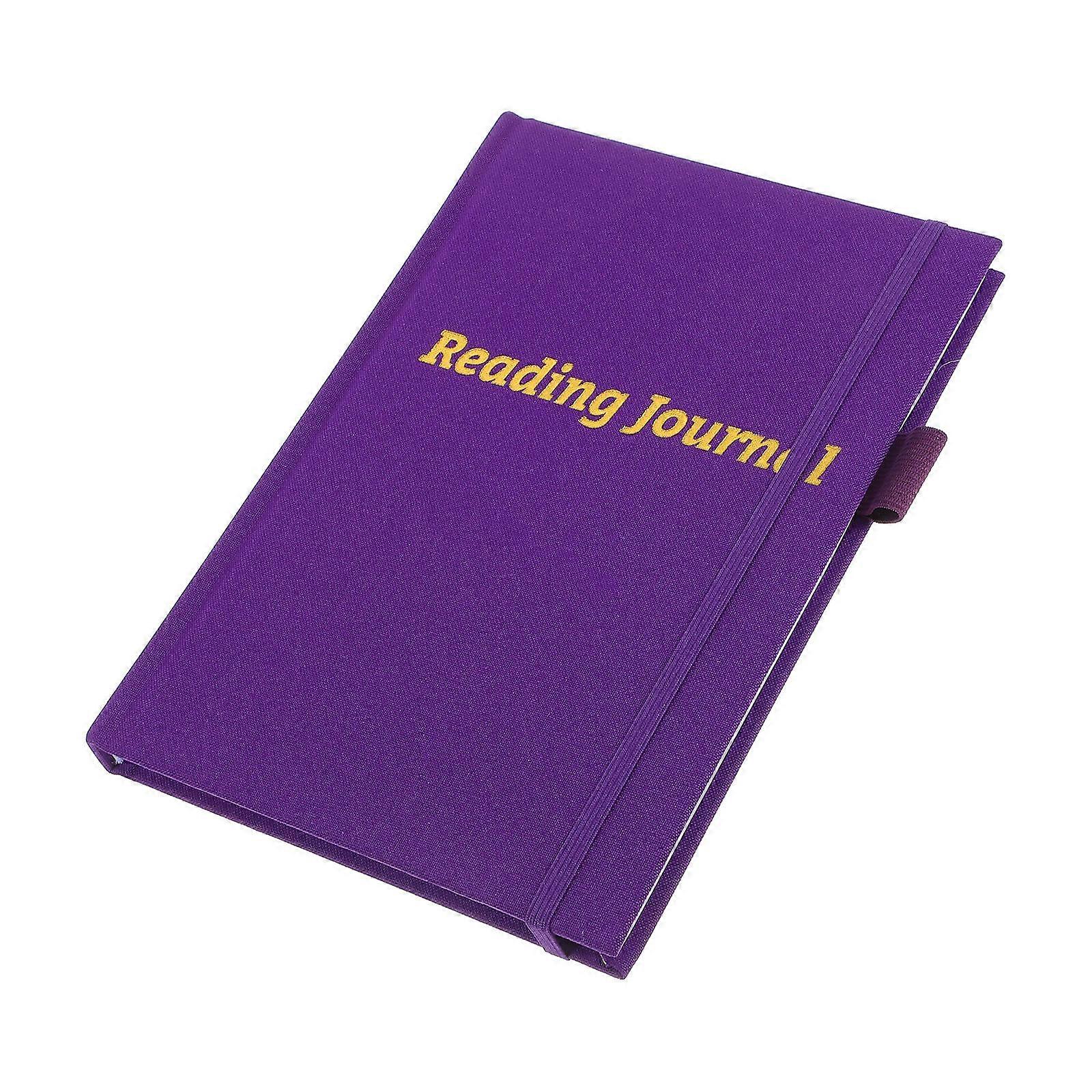 Reading Progress Tracker A5 Notebook For Book Lovers Note-taking Purple Linen Cover 1Set