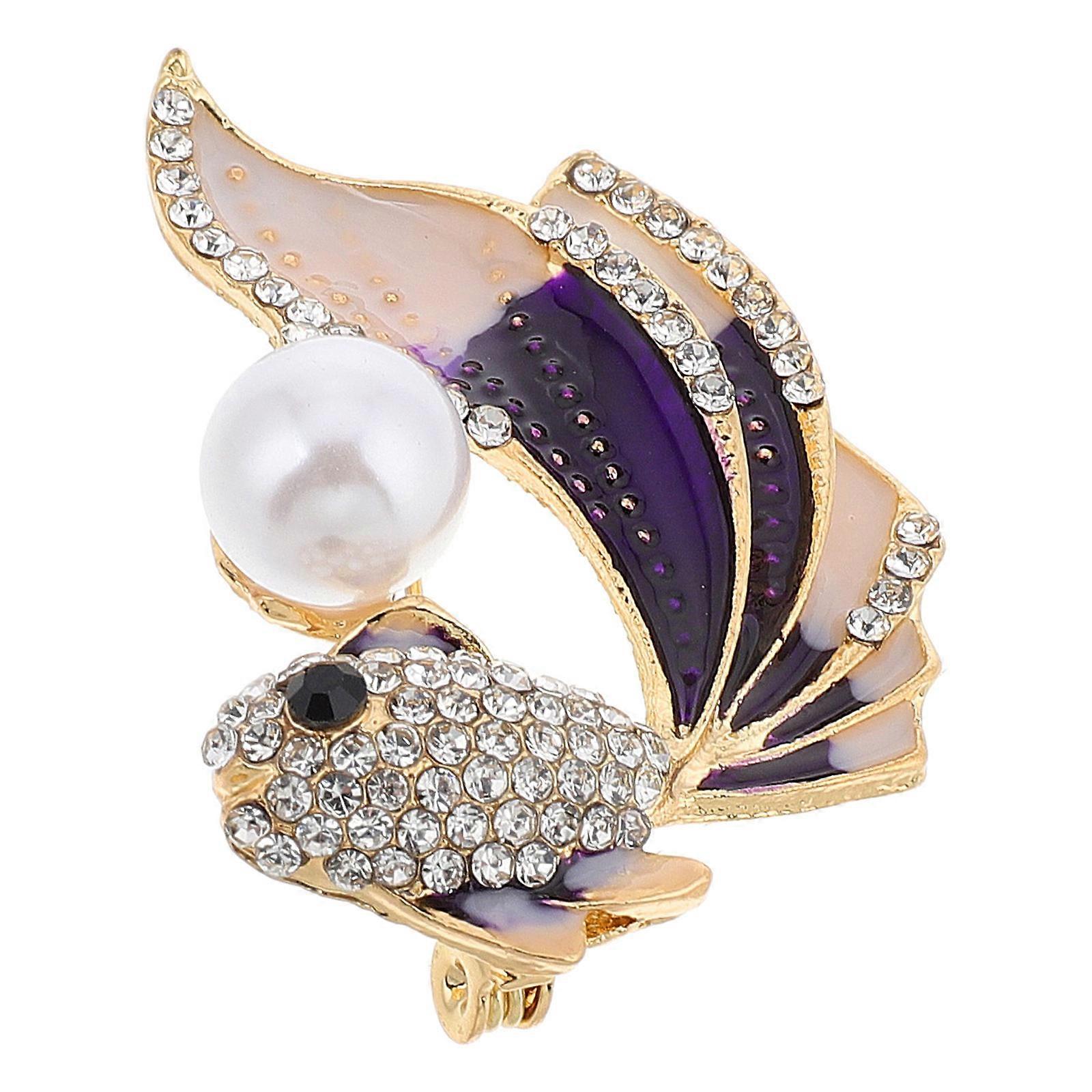 Multi Color Goldfish Brooch Pin for Shawls 4Pcs with Gradient Tail Feature