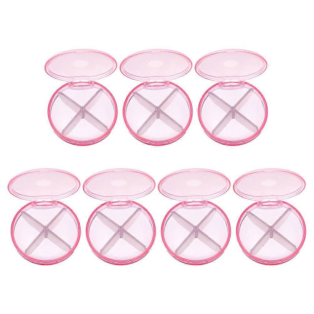 Pill Organizer Round Medication Storage Box with Flip Lid 14Pcs