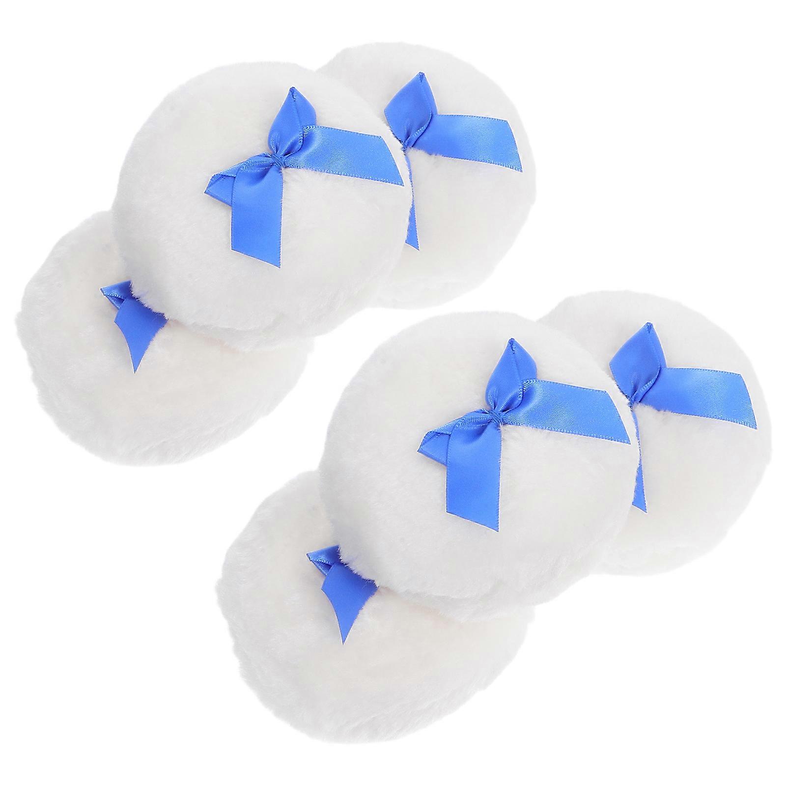 Powder Puff with Bow Handle Makeup Applicator for Gentle Application 24Pcs
