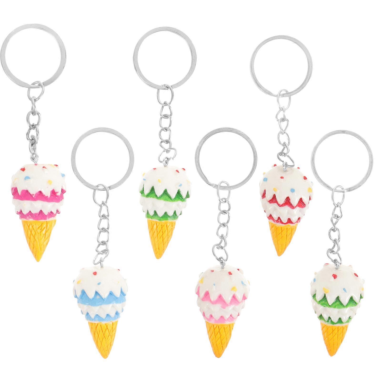 Ice Cream Keyring Creative Pendant for Decor 24Pcs Mixed Style Assorted Colors