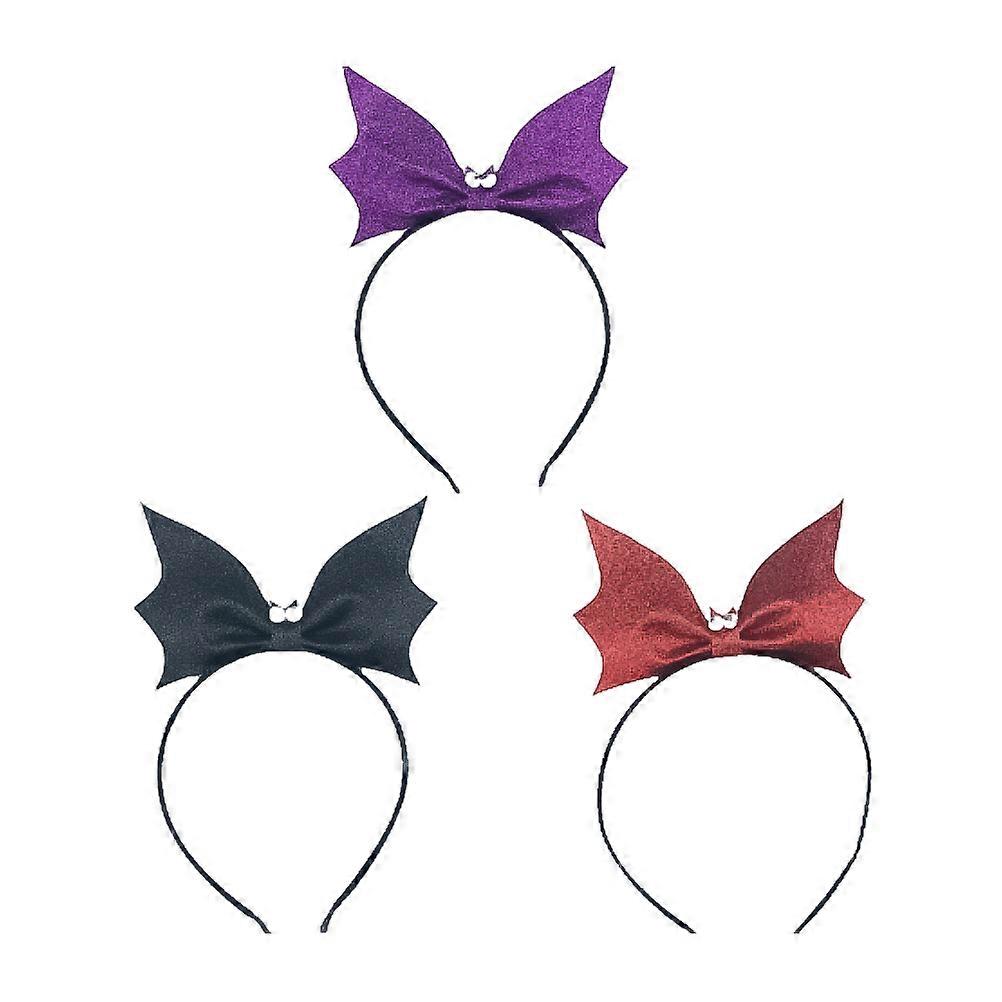 Halloween Hair Hoop Bat Design Headband for Kids 6Pcs Random Color