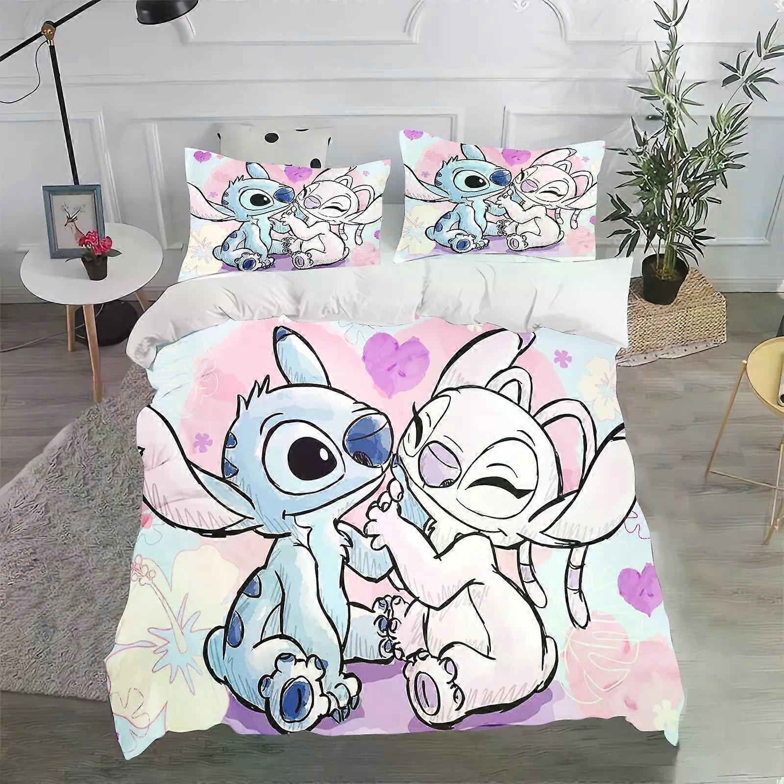 (bbyx343) Zestaw pościeli Stitch Duvet Covers Poszewka na kołdrę Cute Printed Cartoon Poszewka na kołdrę 3D Zestaw pościeli dziecięcej