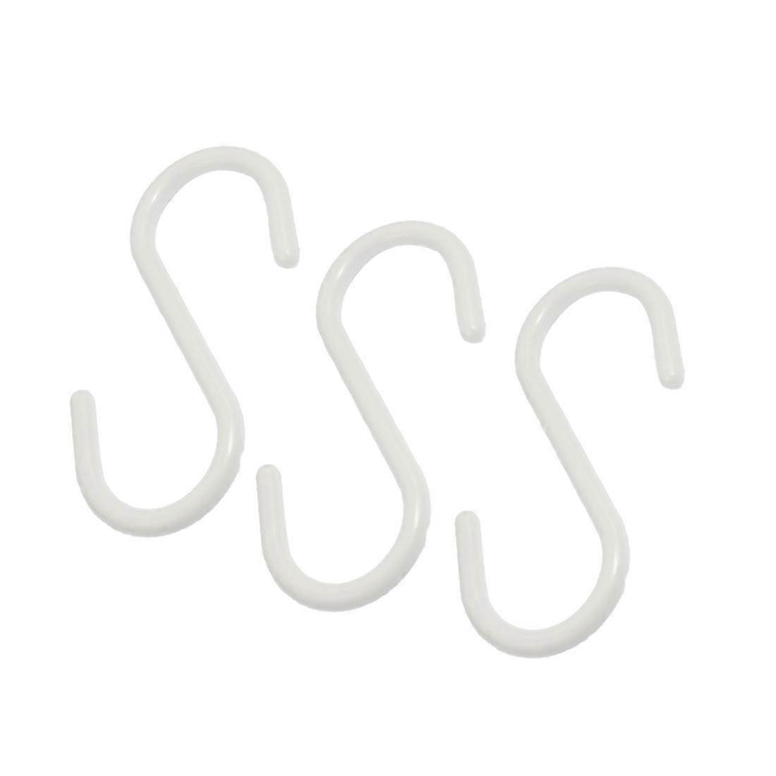 3 ganci bianchi in plastica a forma di S per appendere sciarpe e indumenti