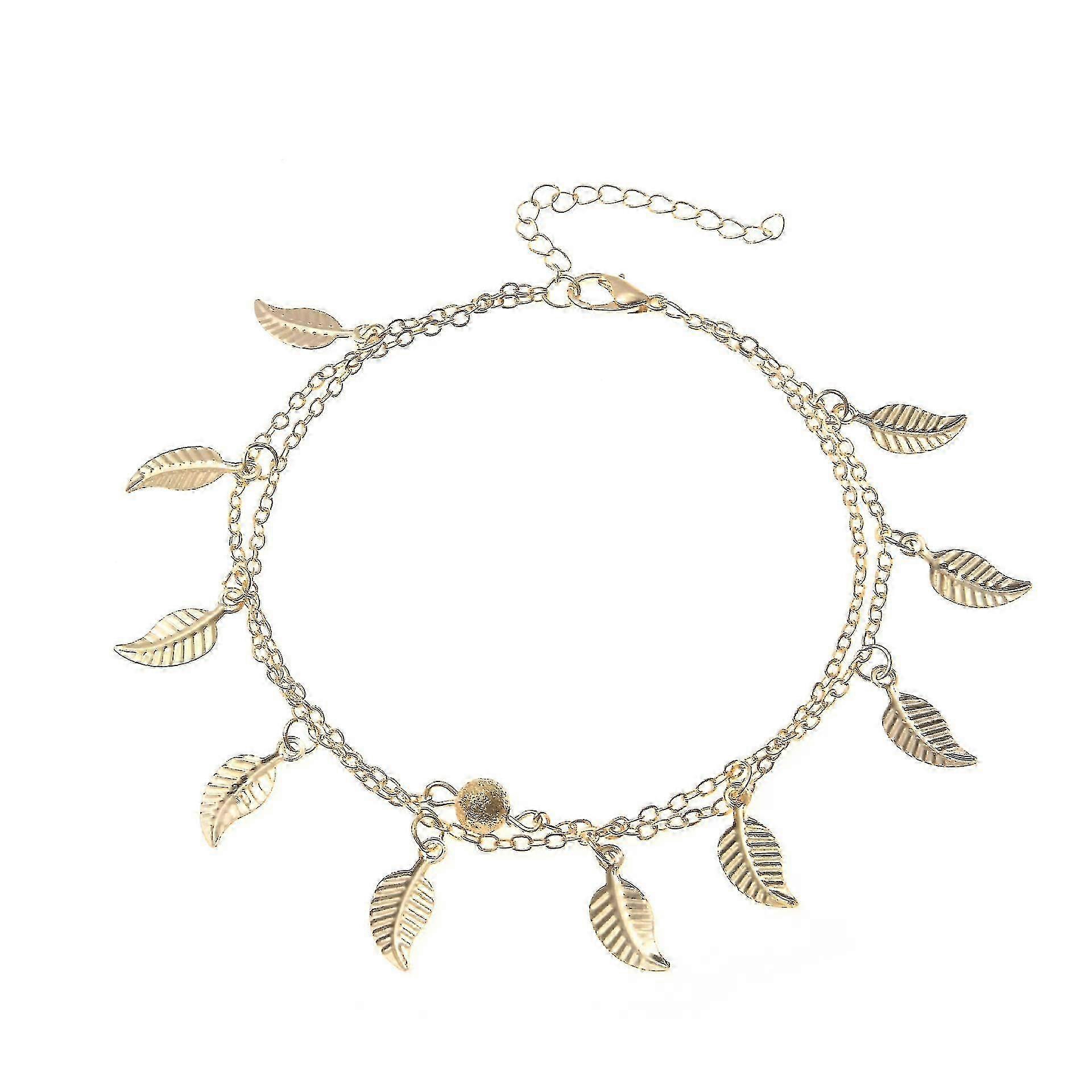 Women Ankle Chain Retro Leaf Fringed Anklet