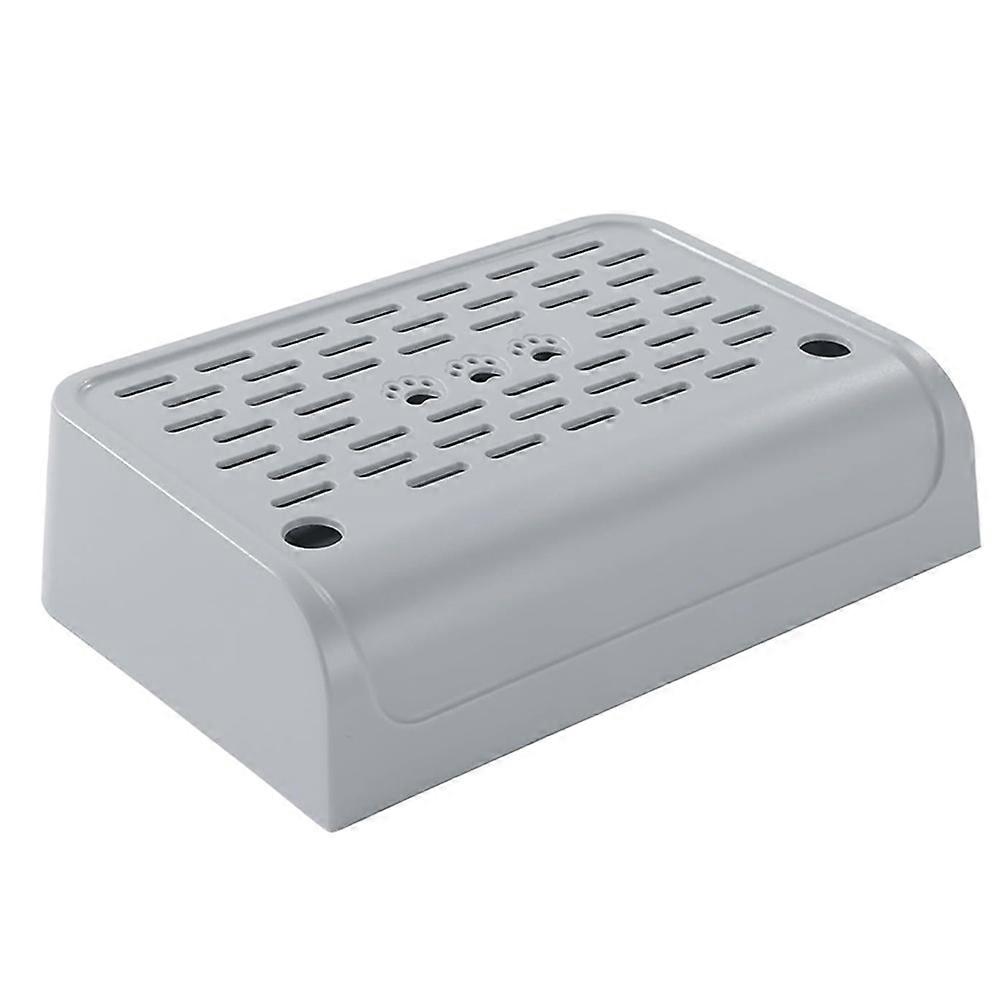 Cat Litter Box Ramp with Filter Function, with Storage Gray