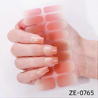 Gradient Nail Polish Film Stickers, 16 Finger Nail Art Stickers with Nail File