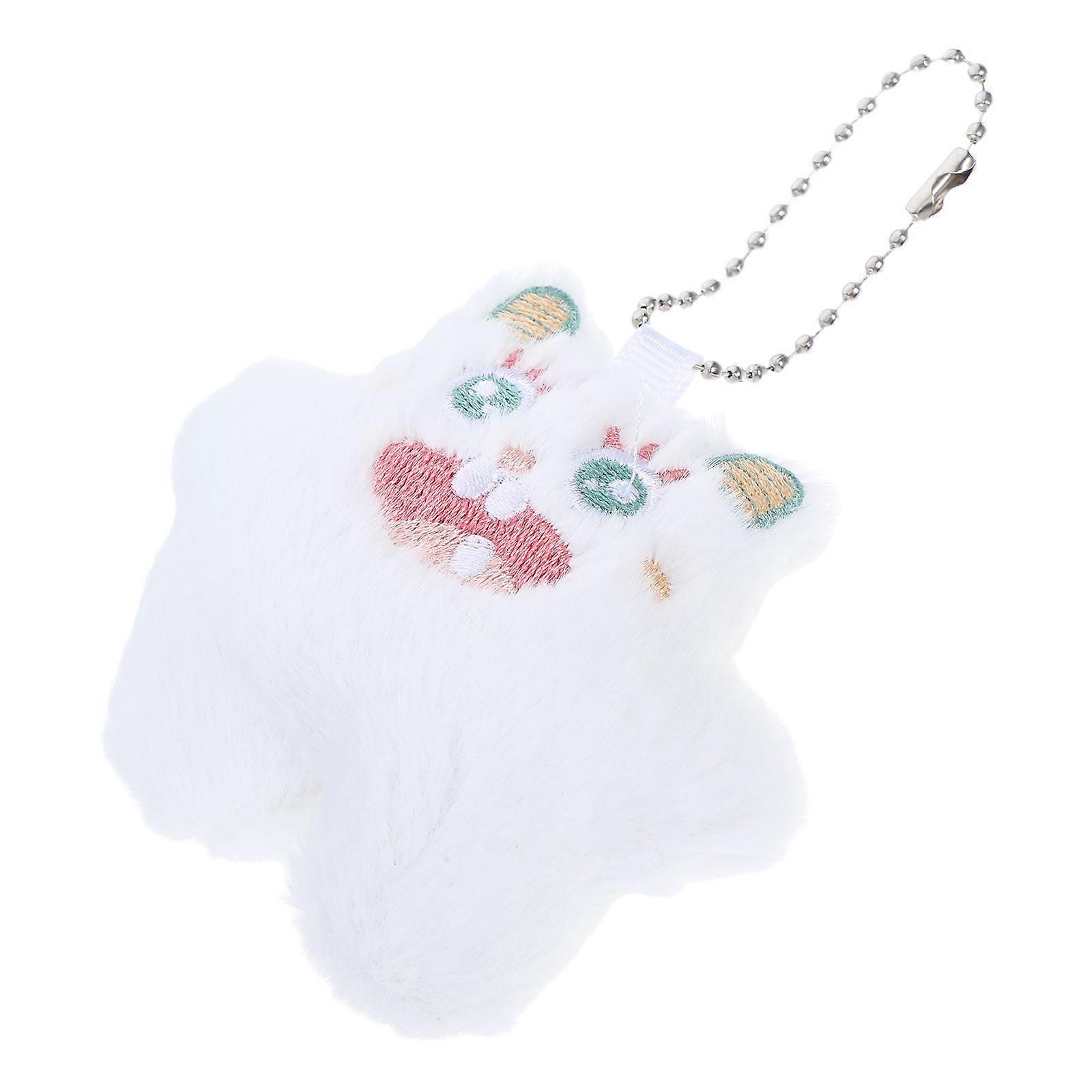 Plush Keychain Cartoon Pendant for Adornment 4Pcs Soft Stuffed Toy Keyring