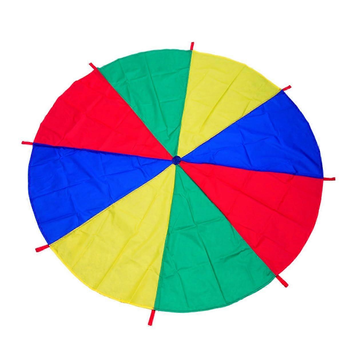 Rainbow Parachute with Handles Outdoor Team Building Prop Reinforced for Preschool Cooperative Play and Physical Exercise