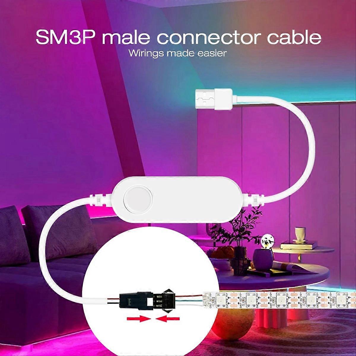  WLED ESP32 Mini LED Strip Controller RGB IC Digital with Mic Mode DC5V USB Dynamic WS2811 WS2812/B