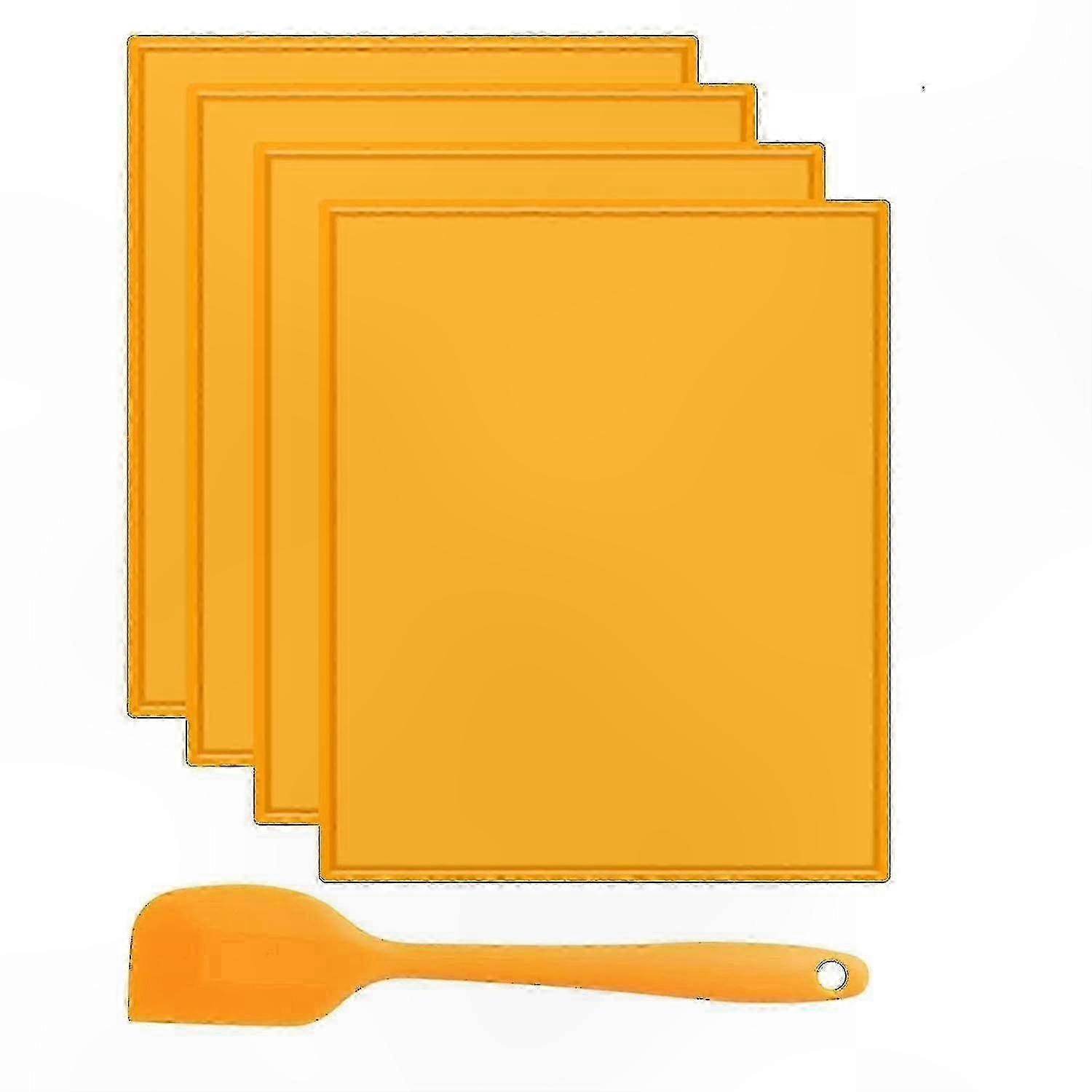 4-Pack Silicone Dehydrator Sheets with Edge for Fruit Leather, Liquids, Meats, and Herbs