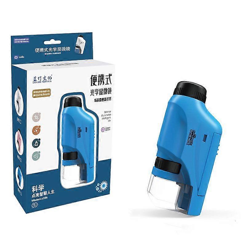 Handheld Microscope 60-120x Pocket Microscope LED Light Portable Mini Microscope(blue)