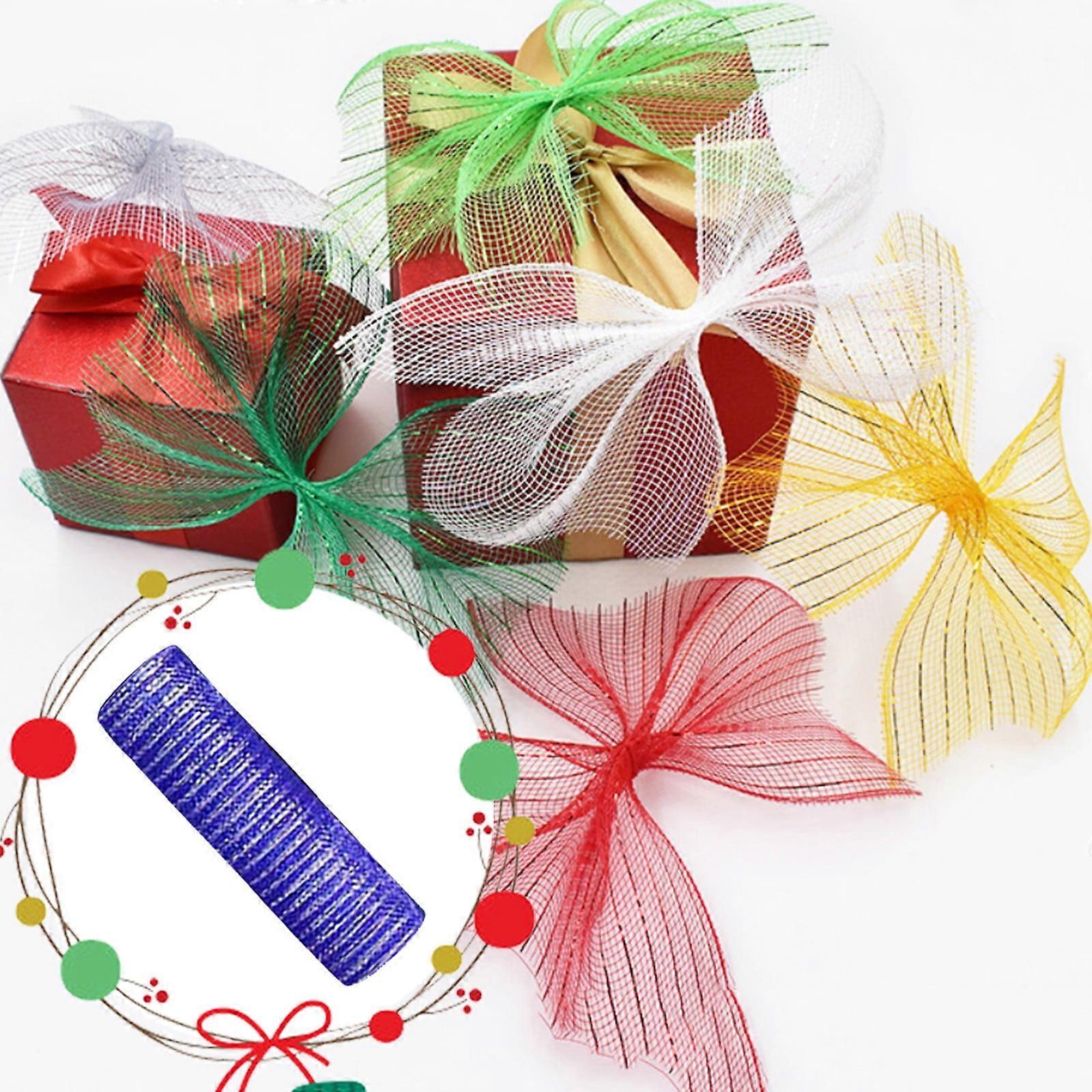 Poly Mesh Ribbon With Metallic Foil Each Roll For Wreaths Swags Bows Wrapping And Decorating Home Essentials