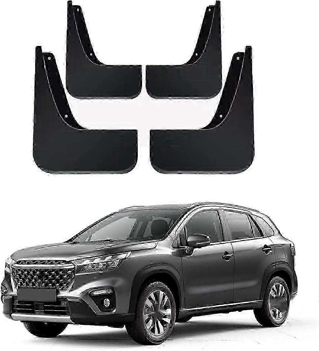 Pair of Contoured Mud Flaps and Splash Guards for Suzuki S-Cross III 2022 with Four Pieces 25-26s