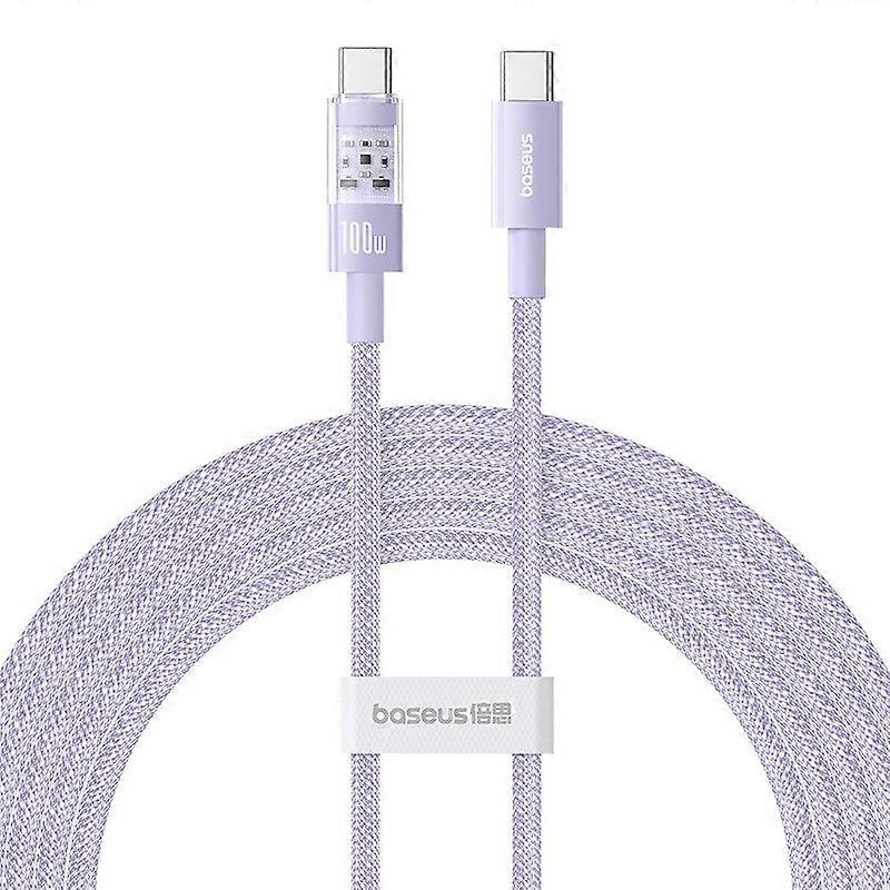 Câble de charge rapide Baseus Gem USB-C vers USB-C 2 m 100 W violet