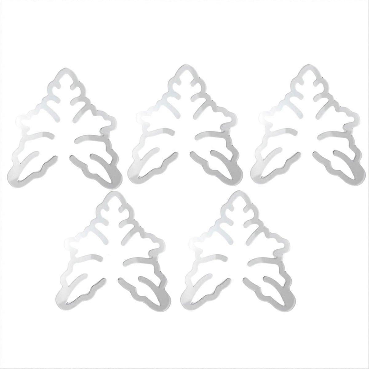 Flower-Shaped Green Plant Leaf Holder Turtle Shell Bamboo 5pcs B