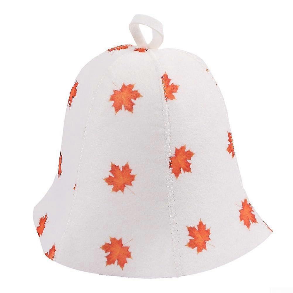 Felt Sauna Hat For Heat Protection In Bath And Steam Adjustable Size Durable Material Vaporarium Maple Leaf
