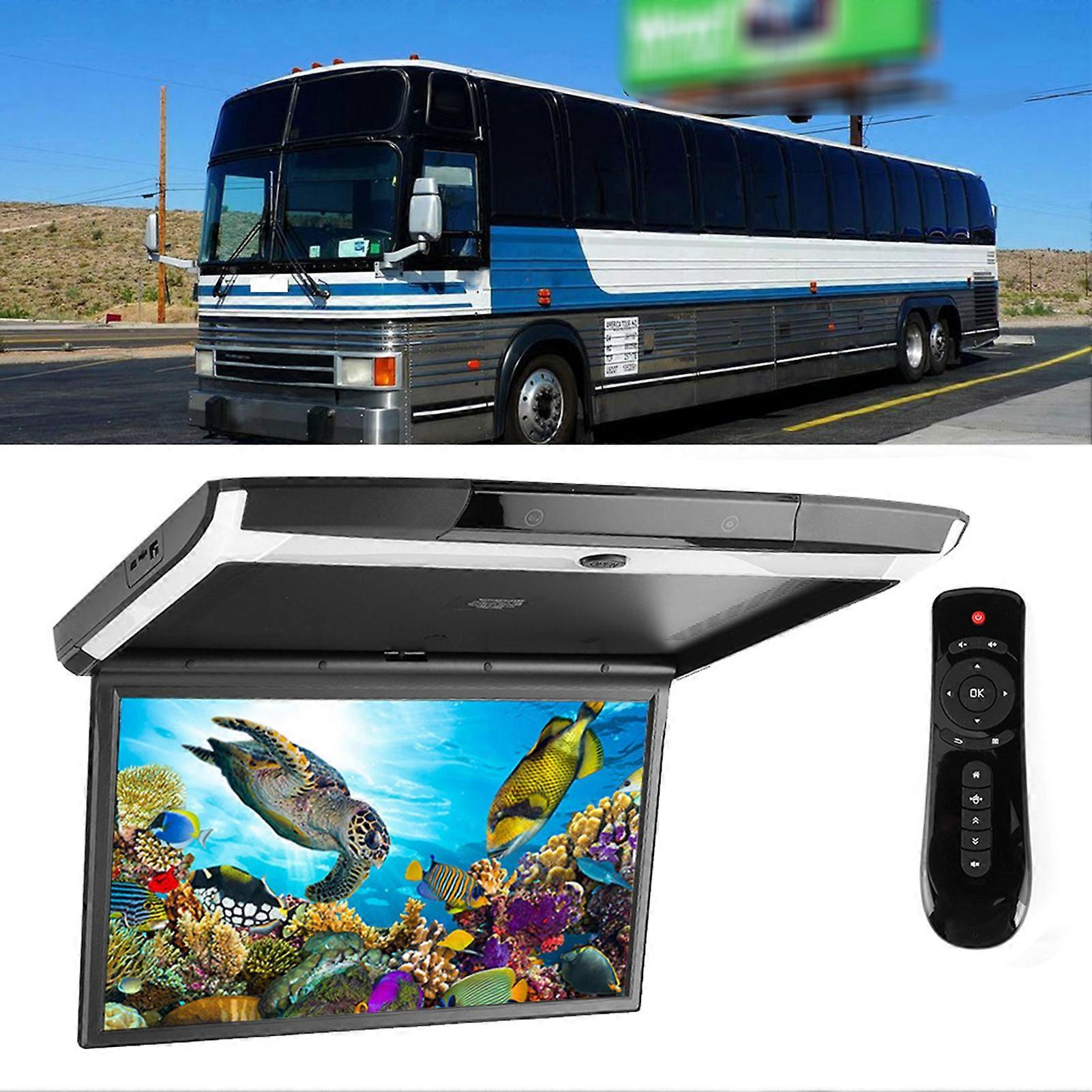 17.3in IPS Flip Down Monitor 1080P Ceiling Mount Bluetooth TV WIFI HDMI USB SD FM MP5 Speaker Player for Android 8.1