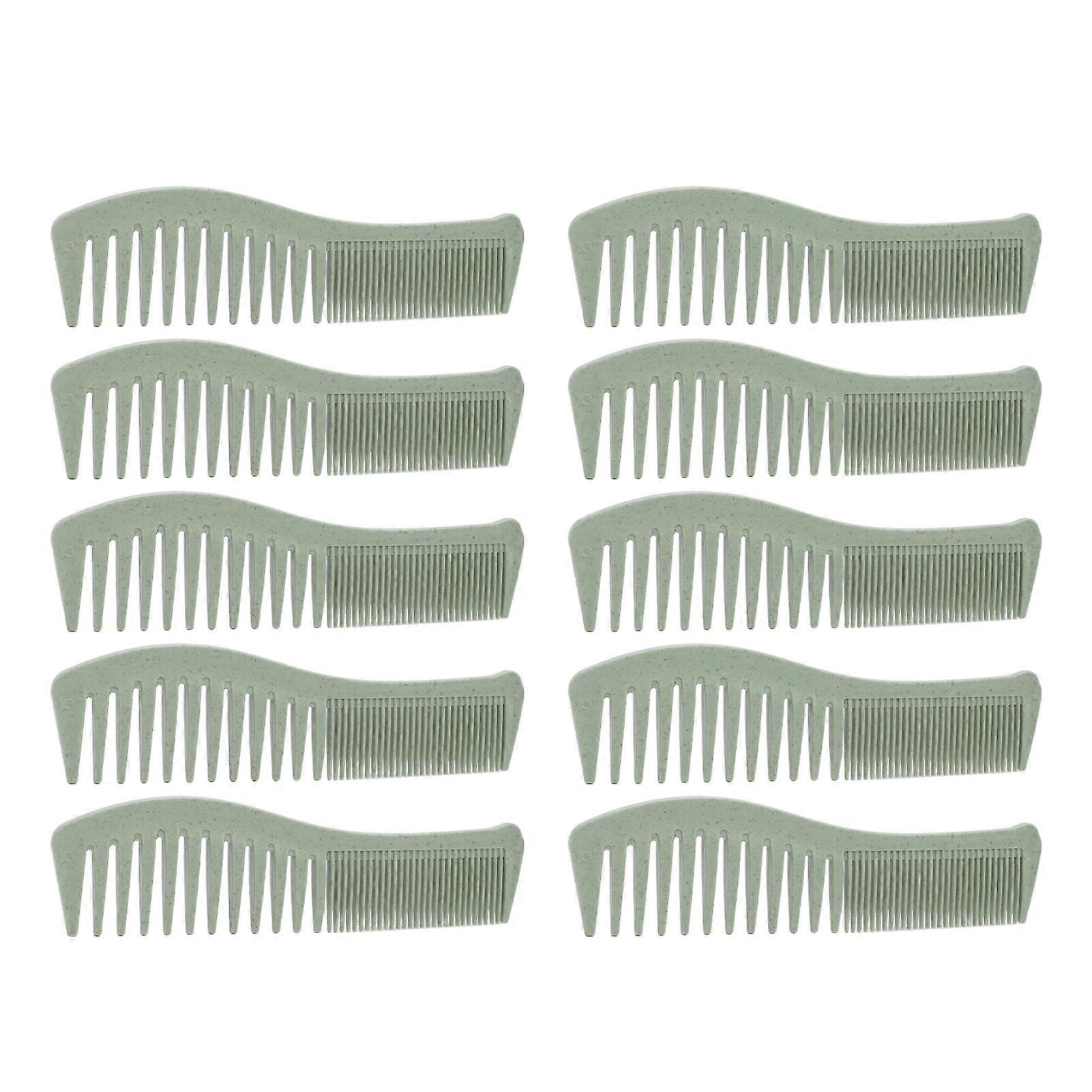 10 Pcs Wheat Straw Double Headed Hair Comb Reduce Tangling Wet Dry Hair Use Wide Fine Tooth Detangling Comb 