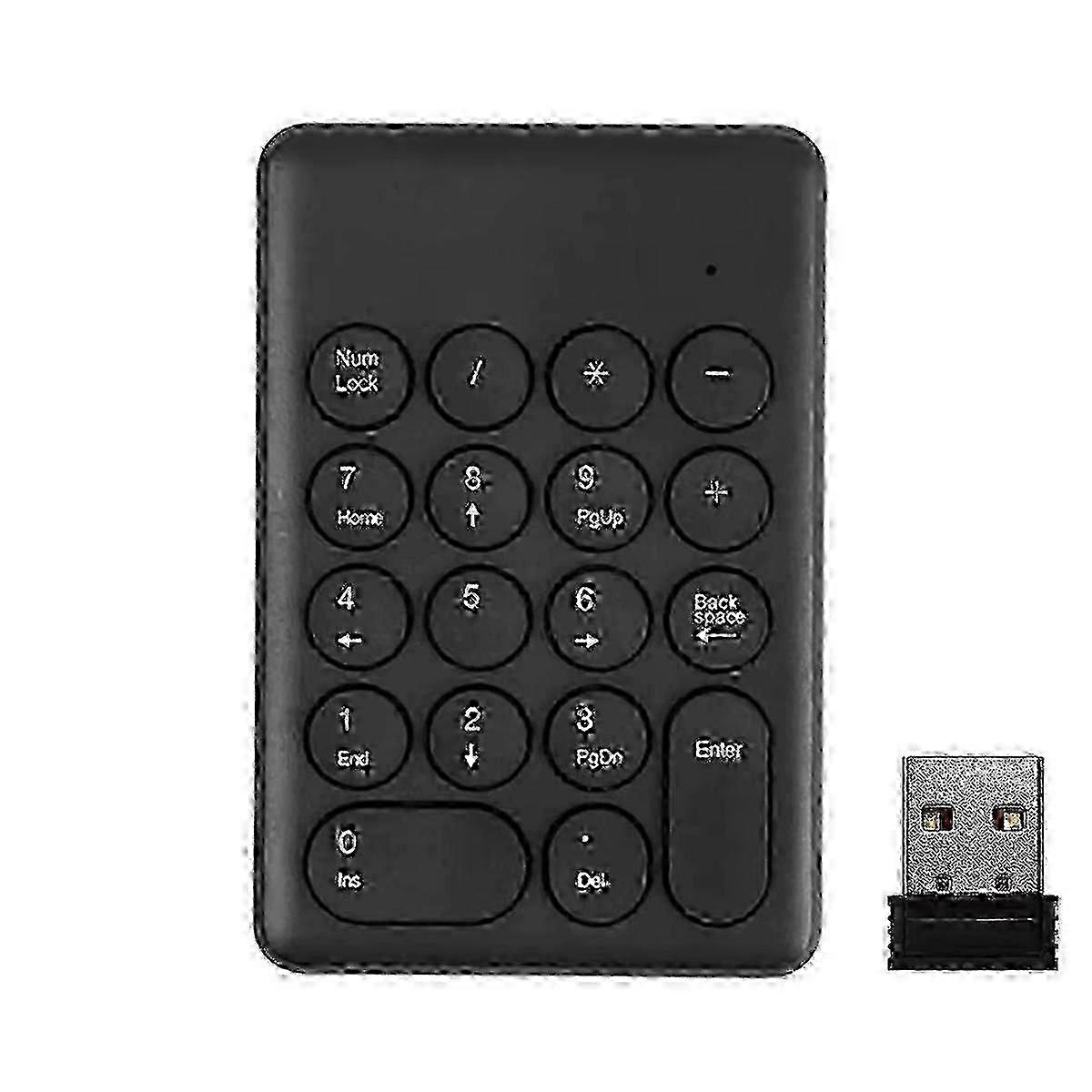 2.4G Wireless Digital Keyboard - USB Mini 18-Key Numeric Keypad Numpad for Accounting, Laptops, Notebooks & Tablets