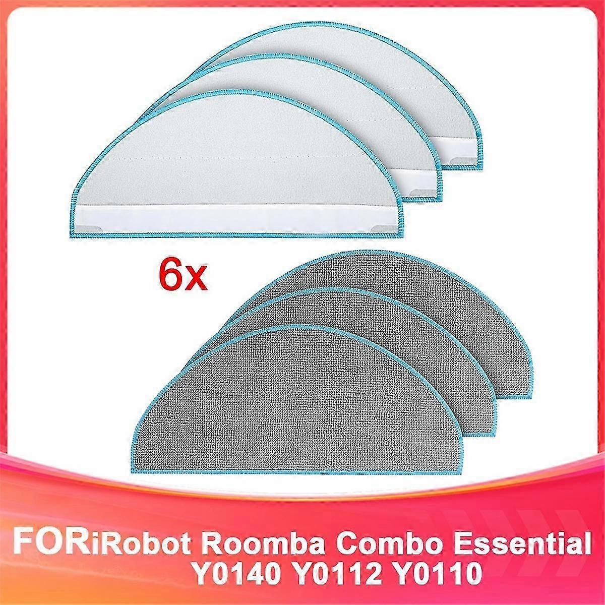 6 Pack Y0140 Mop Pads Replacement Parts suitable for IRobot Roomba Combo Essential Y0140 Y0112 Y0110 Vacuum C