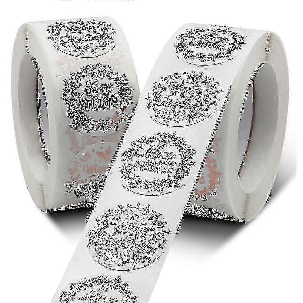 For 100-500pcs Rose Gold Merry Christmas Stickers Self-adhesive Holiday Stickers For Christmas Decor Wedding Party Cards Label