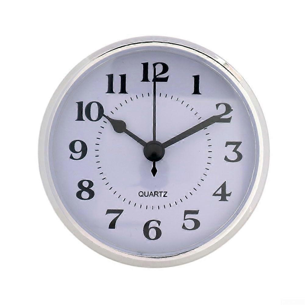 Arabic Numbered Quartz Clock Movement Replacement Parts for Craft Projects 1/4Inch Shaft, White Dial, BatteryPowered