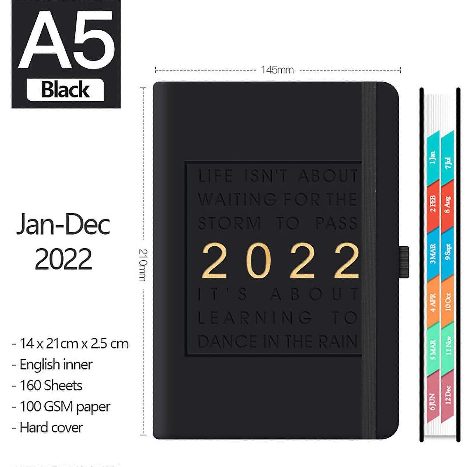 "QISIWOLE 2022 Daily Planner Schedule Book 2022-2023 Weekly & Monthly Planner From Jan 2022 To Dec 2022 A5 Notebook,Hard Cover,Ribbon Bookmark" Deals
