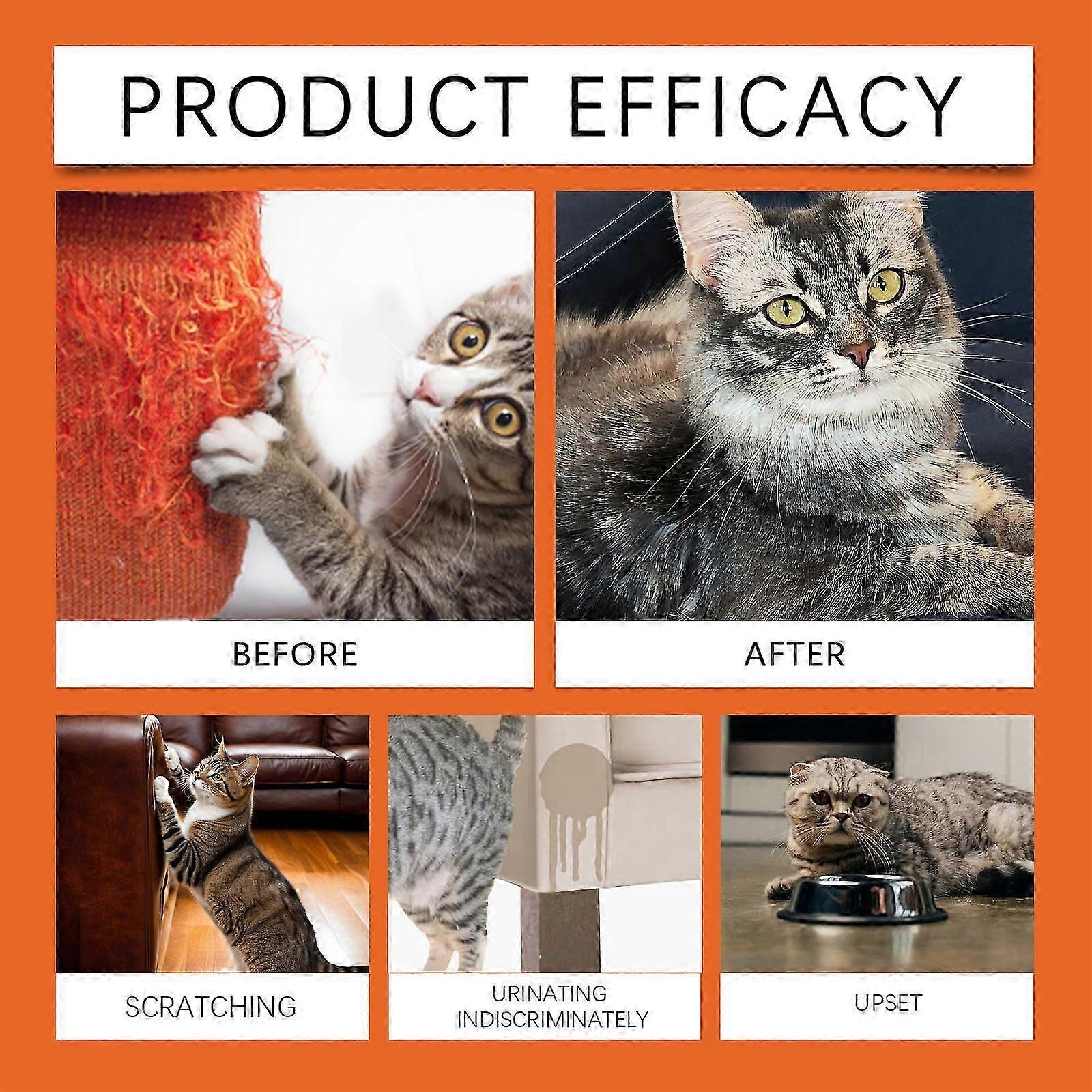 بخاخ طارد للقطط، بخاخ طبيعي مضاد للخدش للقطط، بدون تحفيز، برائحة البرتقال، واقيات للأثاث والأريكة