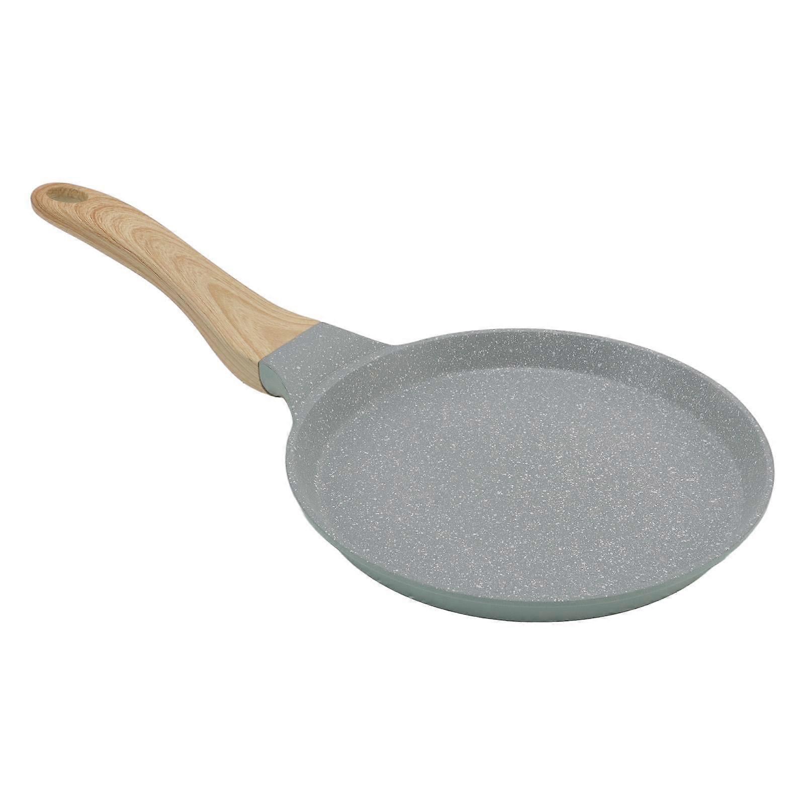 Nonstick Frying Pan Green Aluminum Alloy Glossy Breakfast Frying Pan with Ergonomic Handle for