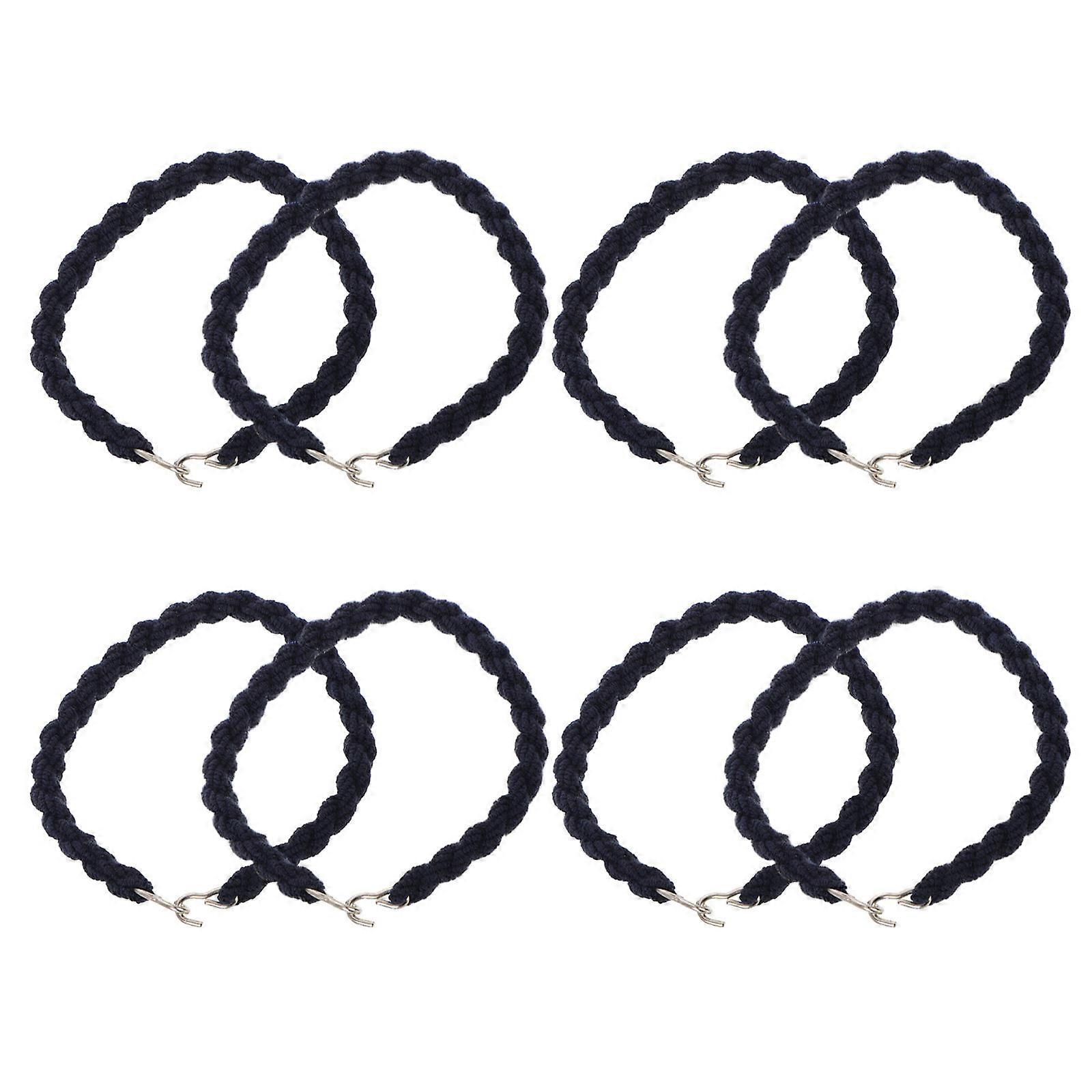 Elastic Boot Straps Dark Blue 8Pcs for Outdoor Activities with Metal Hooks