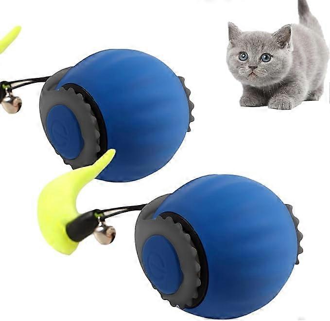 Speedy Tail 2.0 Cat Toy - New Upgrade Interactive Cat Toy Ball, Rechargeable Automatic Smart Cat Ball Toy ( Bluex2)