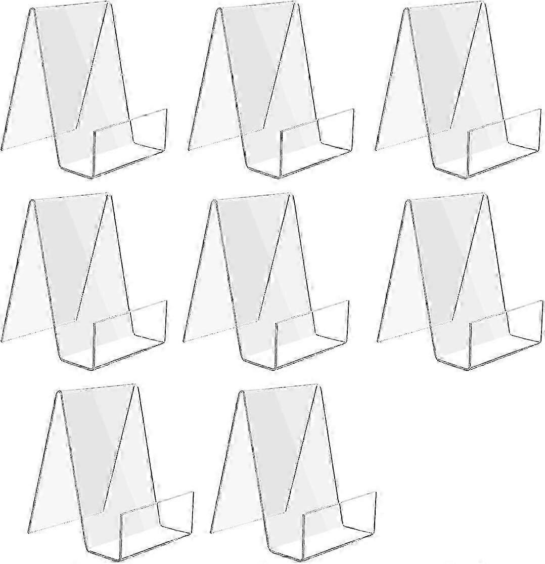 מארז 8 (7.5 x 9 x 10.5 ס"מ) מעמד לספר אקרילי, מחזיק ספרים שקוף, מעמד תצוגה אקרילי קטן לספרים, תמונות, חוברות, טאבלטים וטלפונים