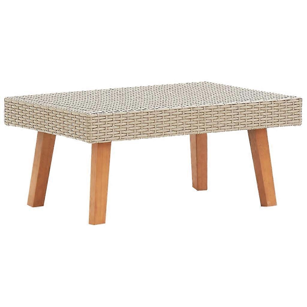Garden Coffee Table Poly Rattan Beige