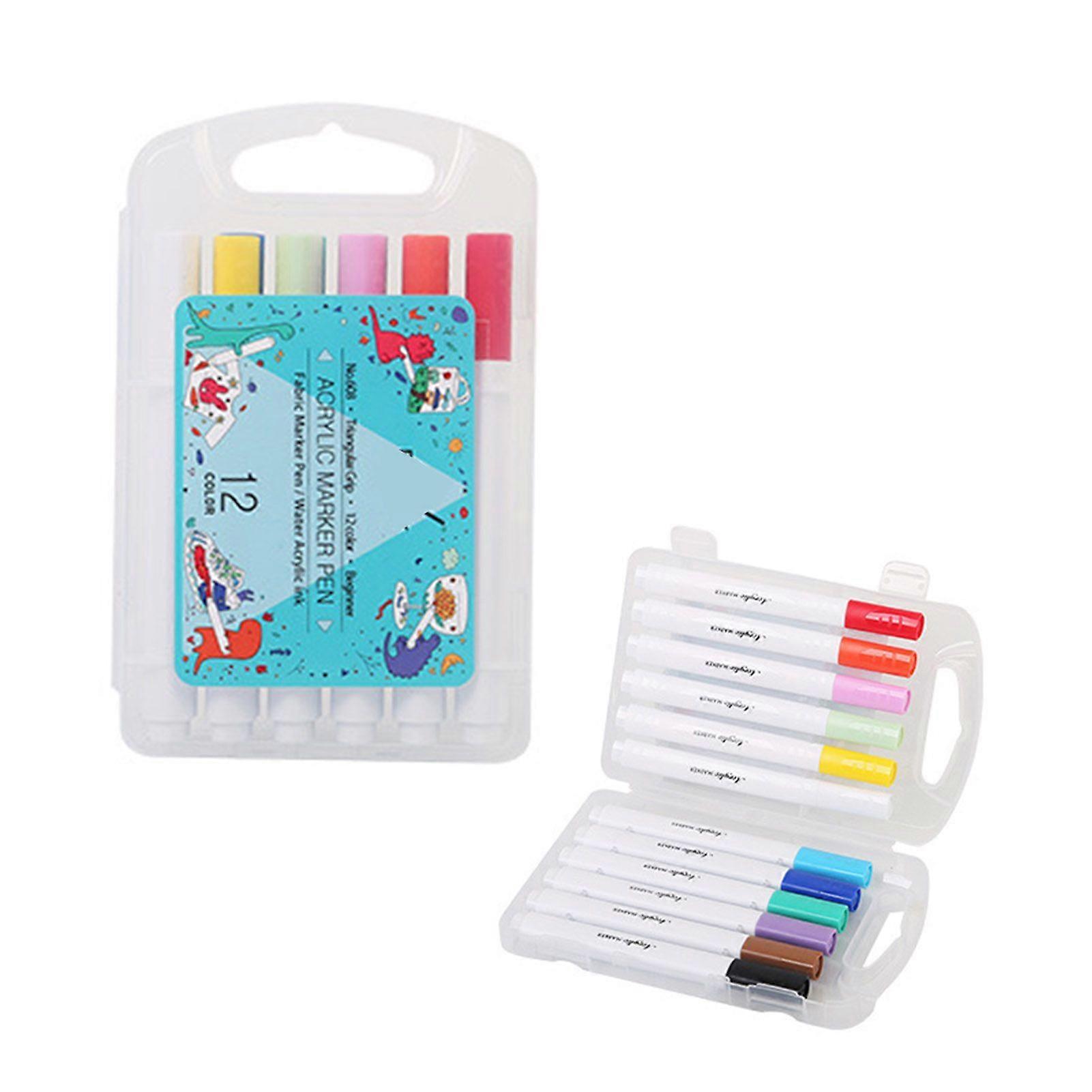 Mengxi Acrylic Marker Pen Set Colored Marker Pens with Color-coded Caps Non-toxic Artists Students Markers for Drawing Writing School