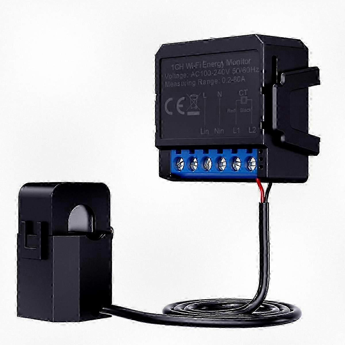 Smart WiFi Energy Meter for Efficient Power Monitoring, Clamp Style KWh Consumption and Production with Remote APP Control Functionality