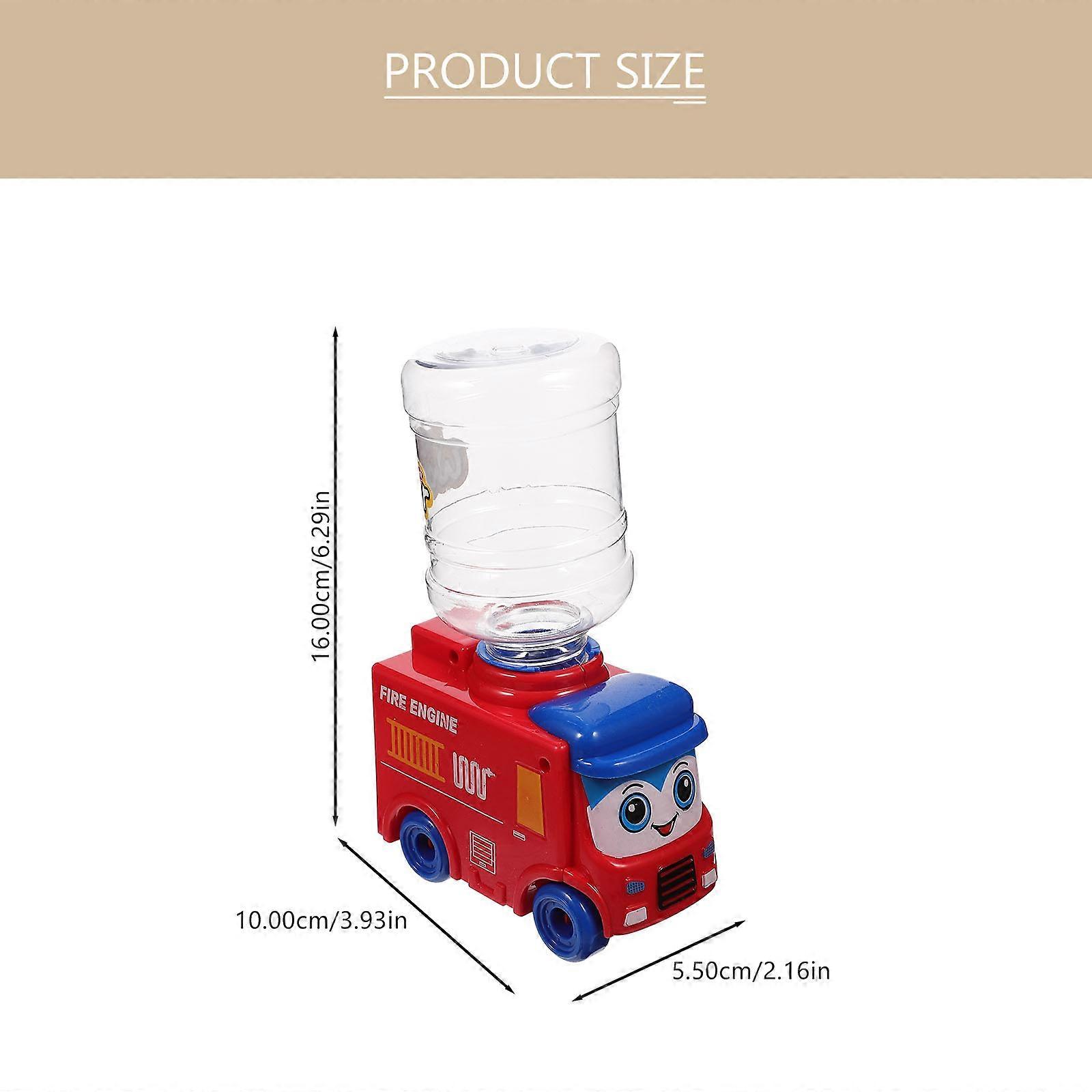 Fire Engine Tiny Water Dispenser Toy for Kids Playing Plastic Red