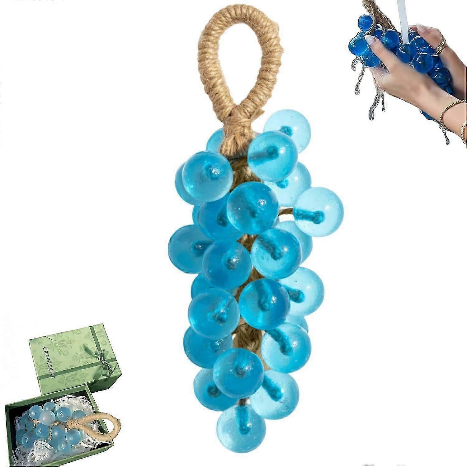 Crystal Grape Soap with Gift Box, Handmade Crystal Grape Soap Gentle Cleansing Soaps, Decorative Soaps Bars, For Washing Hands And Fresh Air Men Women