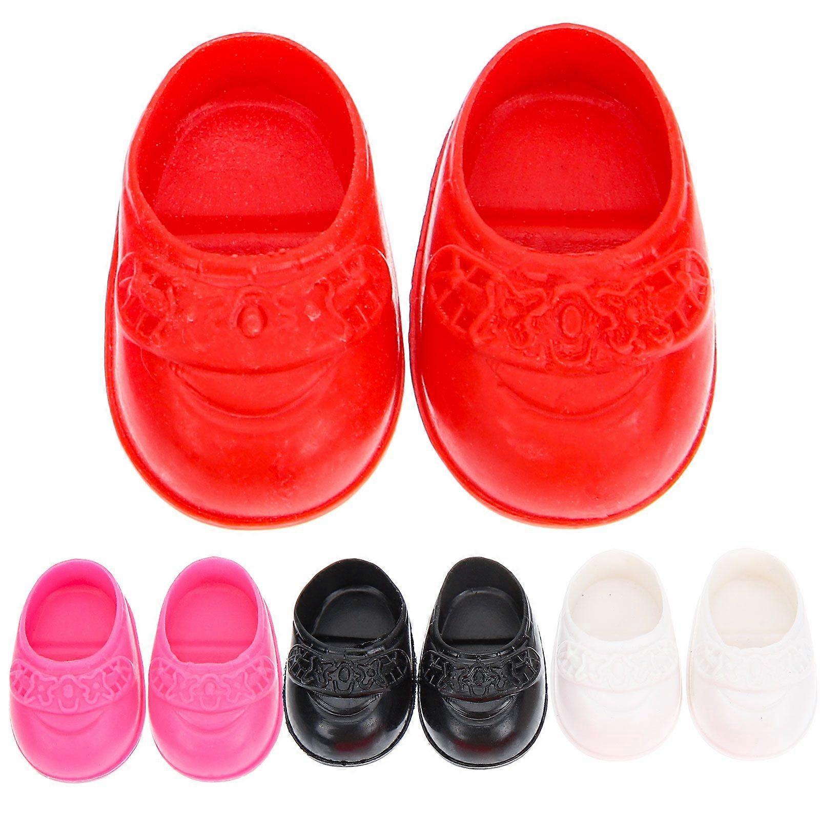 4 Pairs Miniatur Puppe Schuhe Simulation Puppe Schuhe Mädchen Puppe Zubehör
