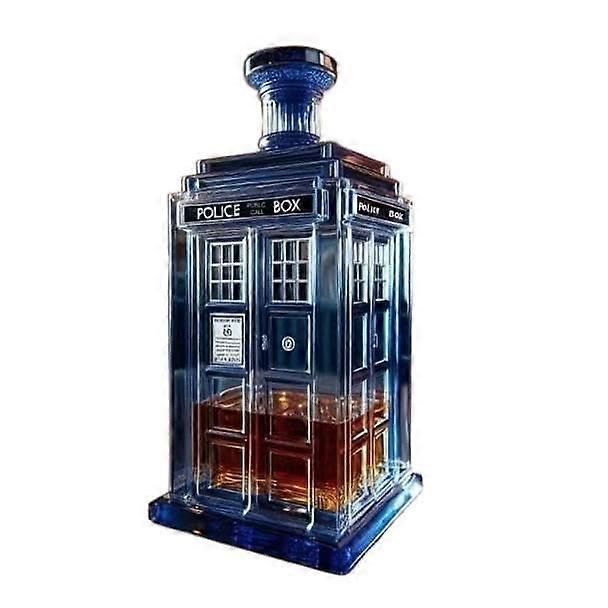 Glass Decanter Blue Box Design Crystal Liquor Bottle for Whiskey Vodka Wine Display