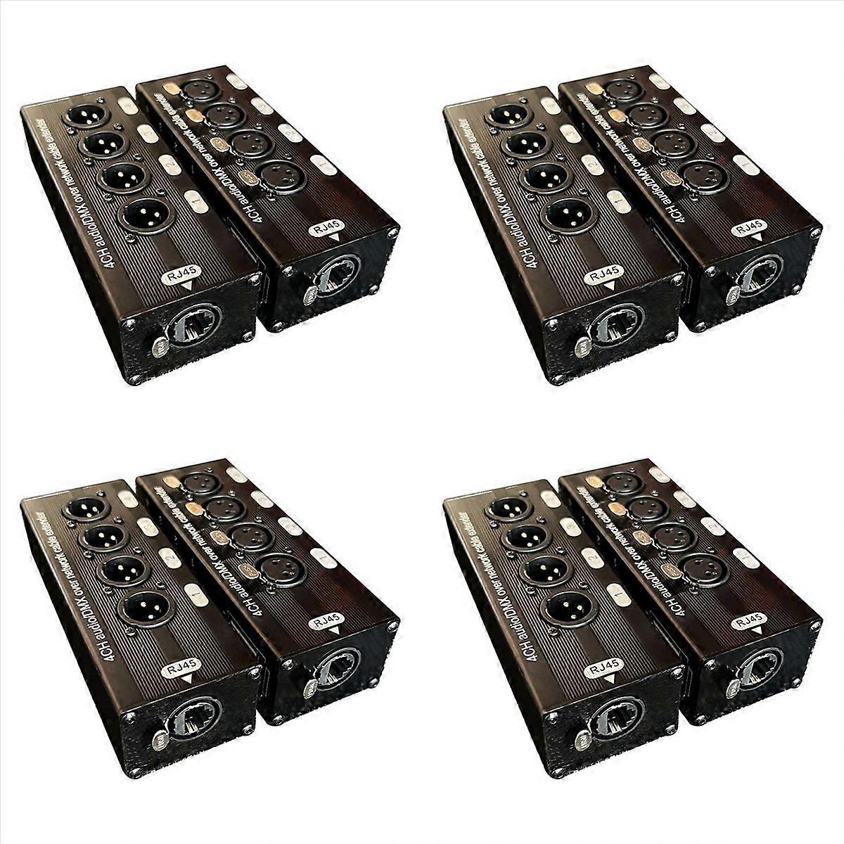 4Párový 4-kanálový 3-pinový XLR audio a přes síťový kabelový extender, DMX512 Prodlužovač síťového signálu 1 ma