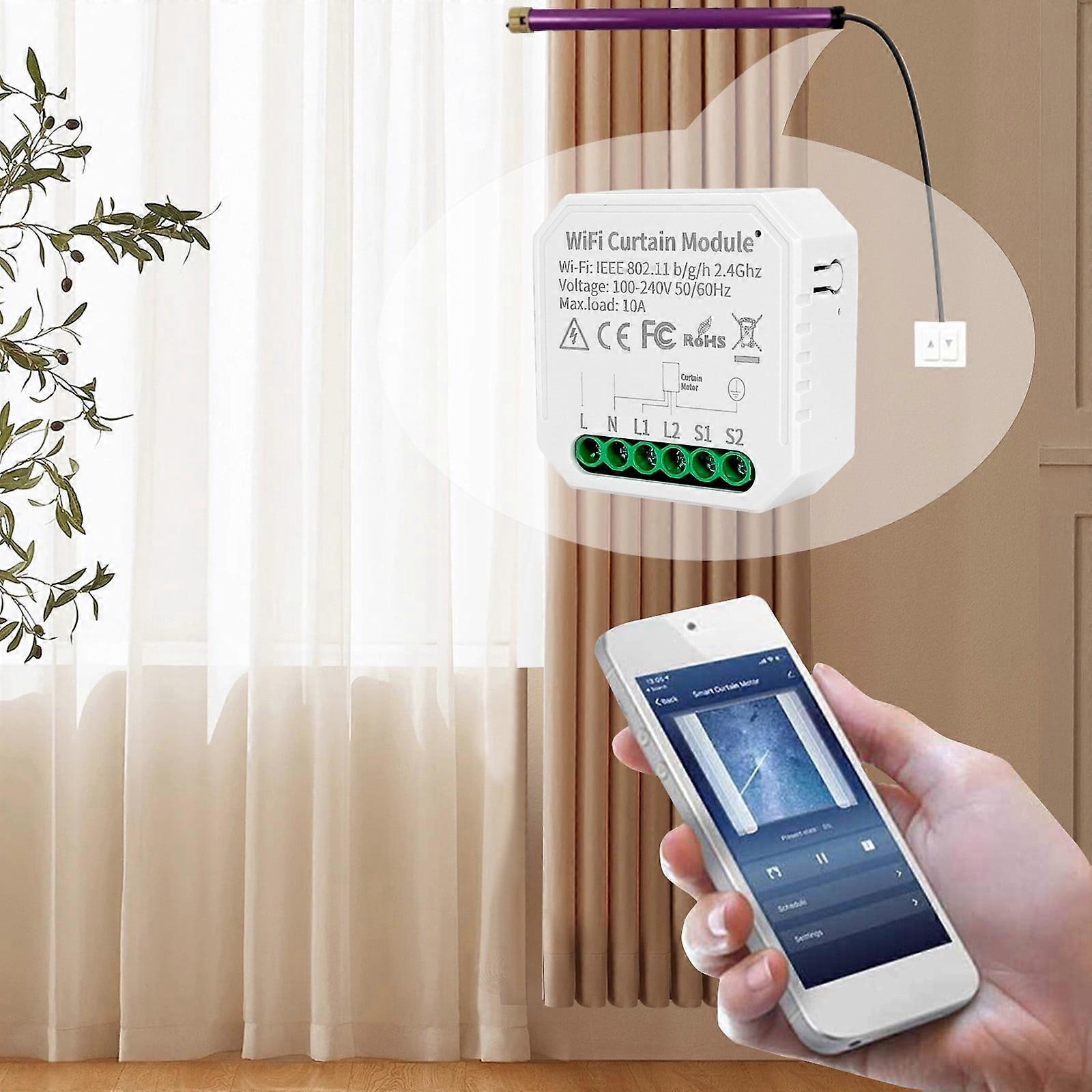 lulshou Intelligent Electric Curtain Controller WiFi Connection APP Remote Control Intelligent Voice Control Device Sharing Countdown Timing Function